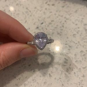 Pear shaped diamond ring.